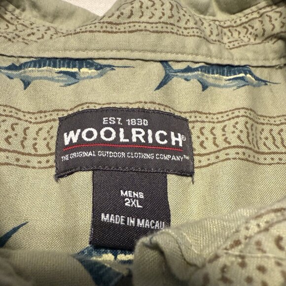 Men's Woolrich Button Front s/s Swordfish Print Shirt - 2XL - Picture 3 of 3